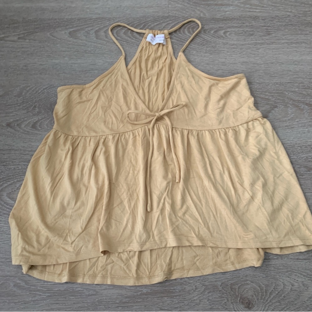 Excuse Me, I Have to go be Awesome Tan Flowy Tank Size M